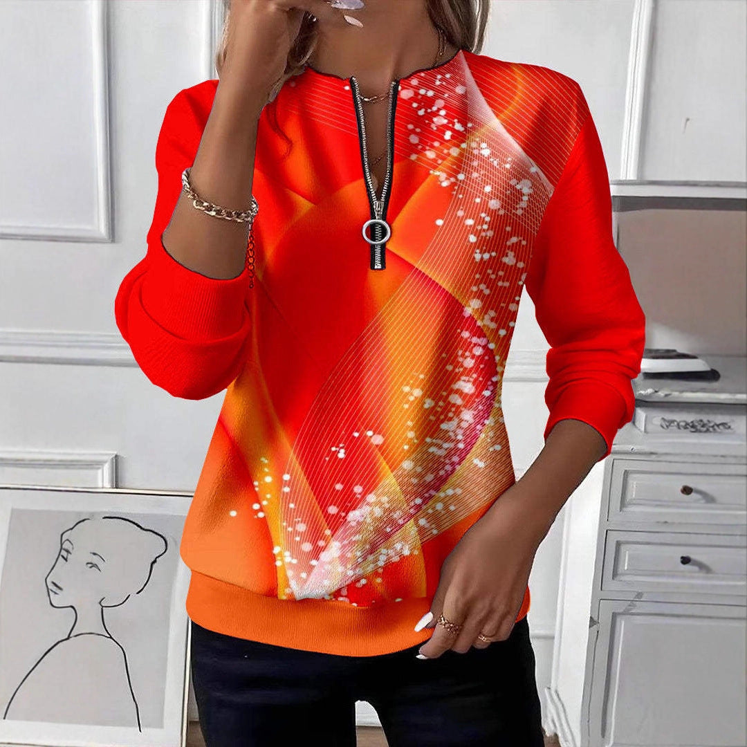 Raglan-sweatshirt til kvinder med juletryk