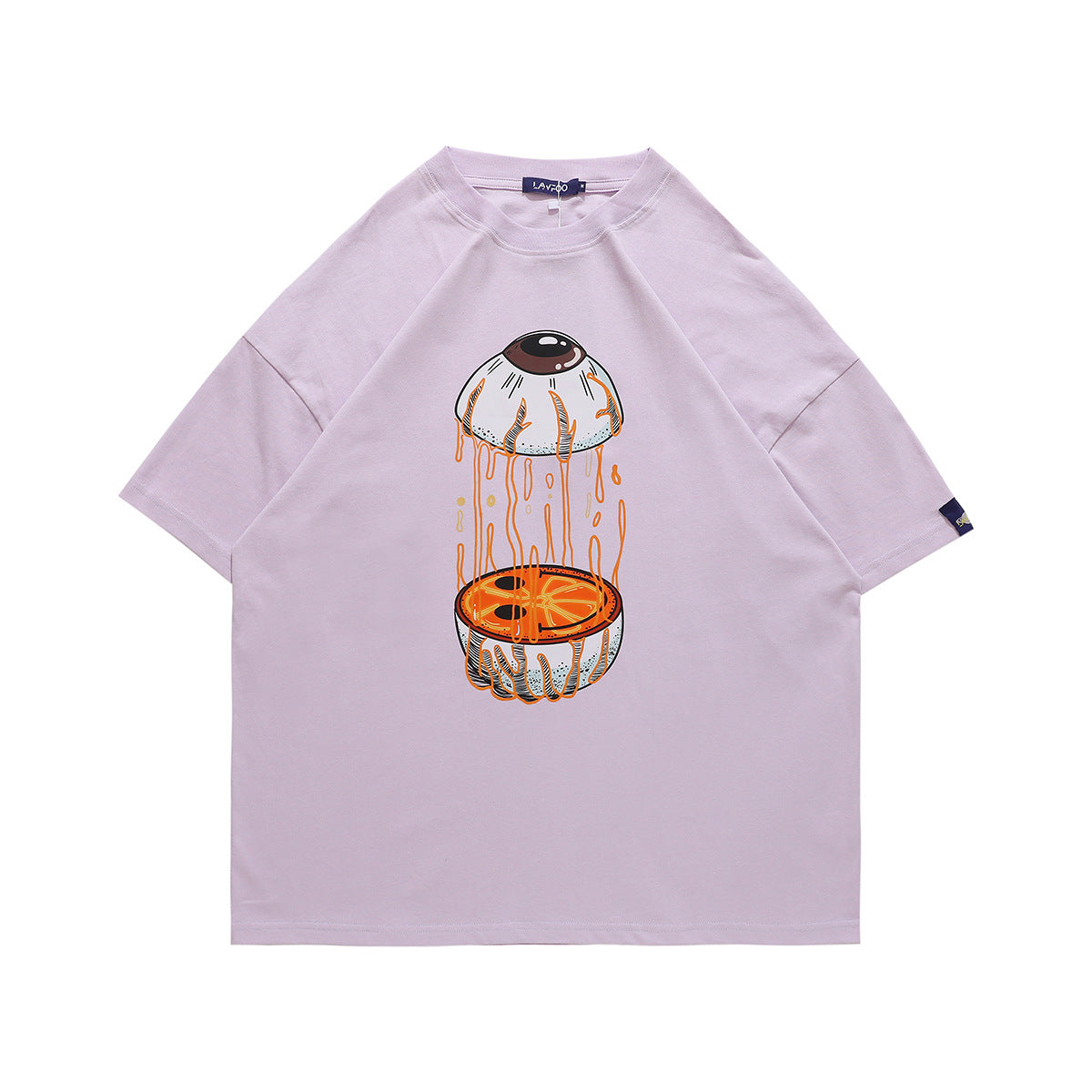 Eye Print Oversize Couple Short-sleeved T-shirt Men And Women Can Wear