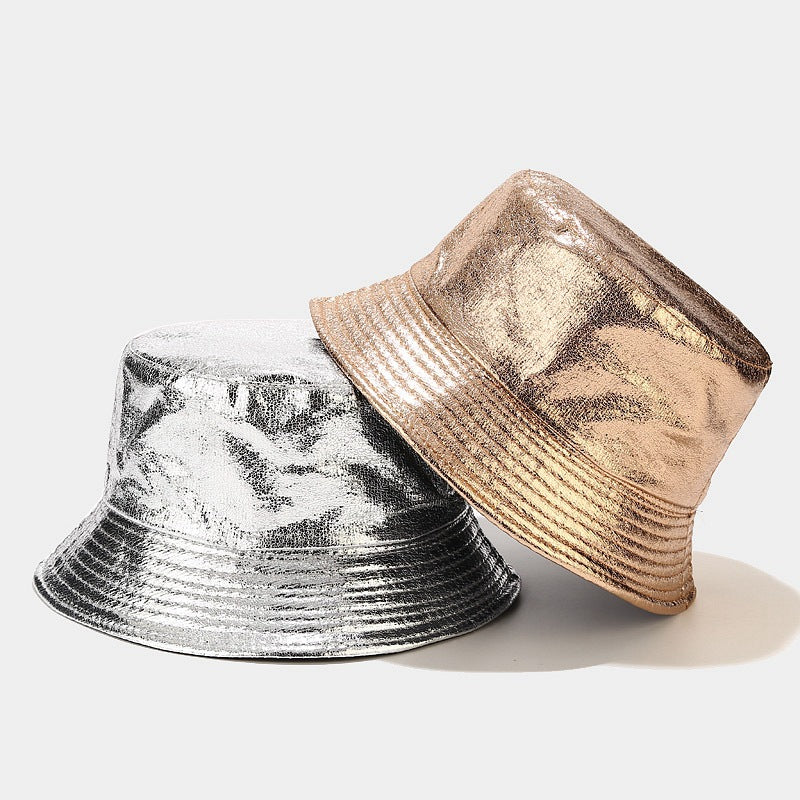 New Lacquer Leather Fisherman Hat Female Creativity