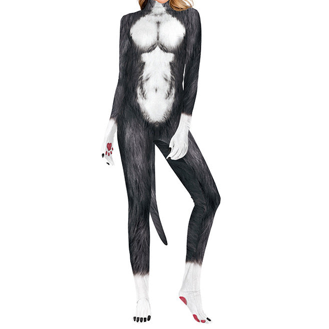 3D Printed Animal Couple Performance One-piece Tights
