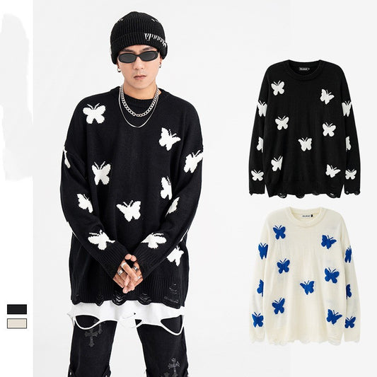 Lazy Wind Round Neck Sweater Couple Models