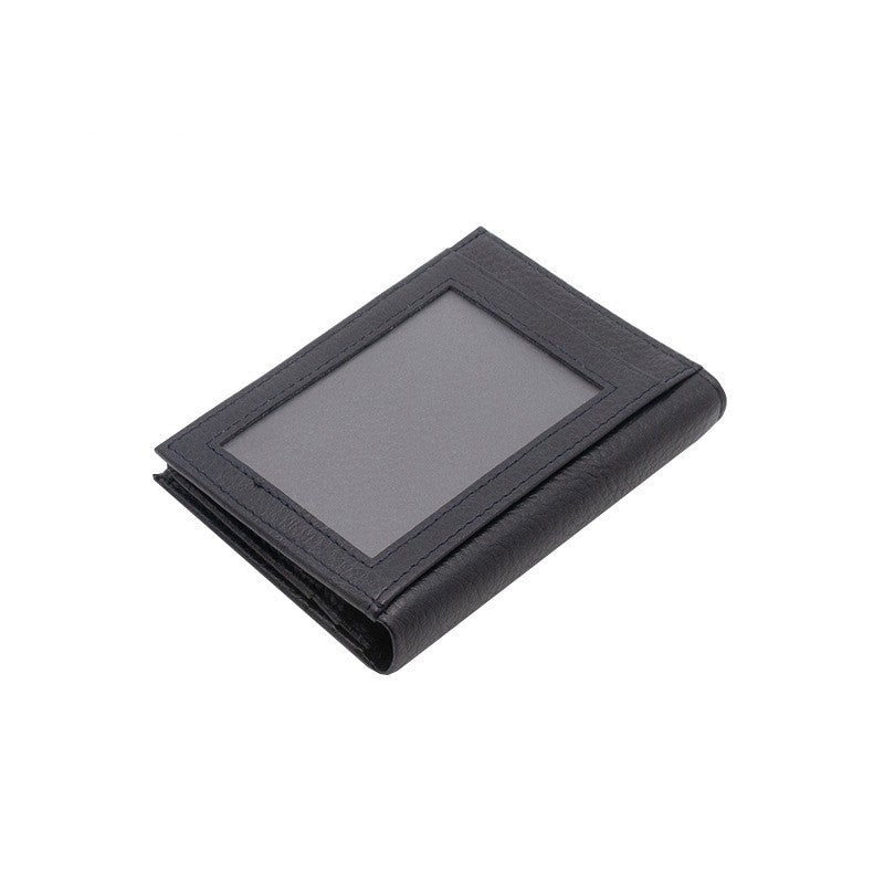 Short Genuine Leather Men's And Women's Wallet Vertical Multi Card
