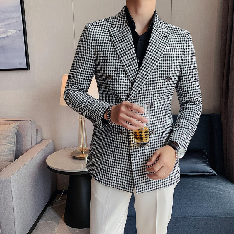 Men's Spring New Houndstooth Suit Jacket