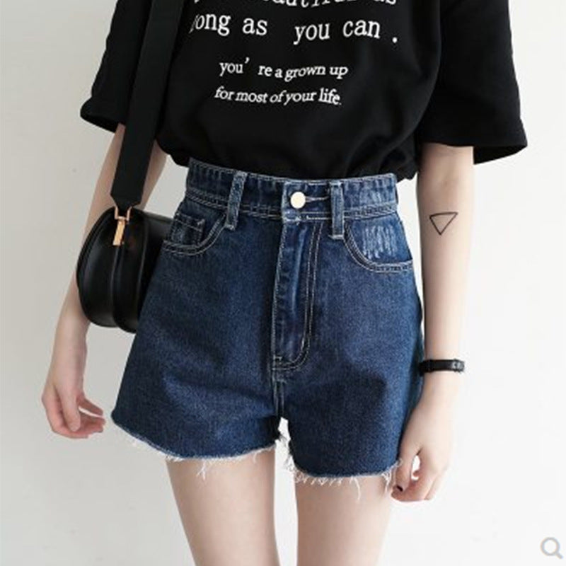 Women's Color Matching Plus Size Fat Mm Denim Shorts