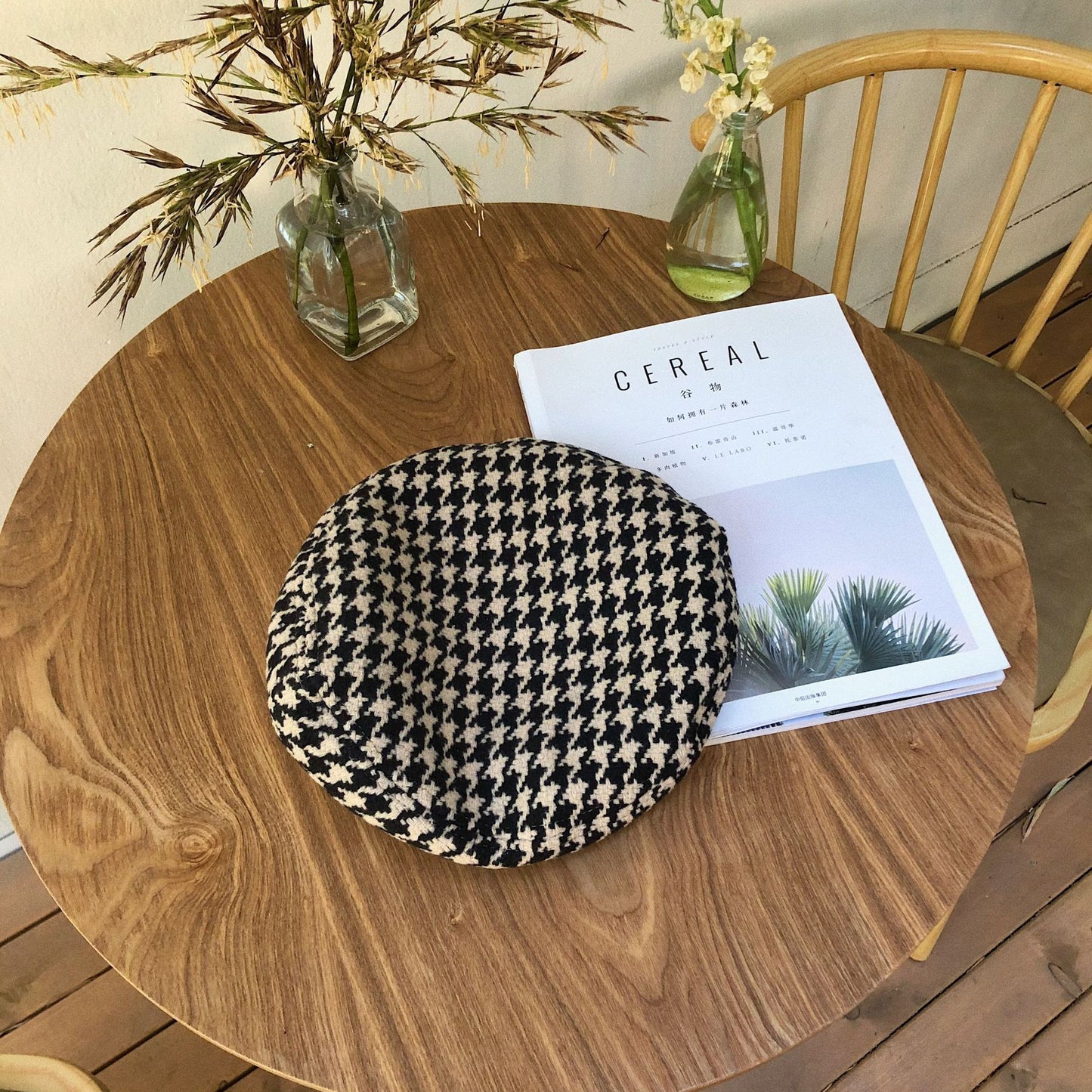 Casual British Autumn Winter Wool Flat Beanie Painter