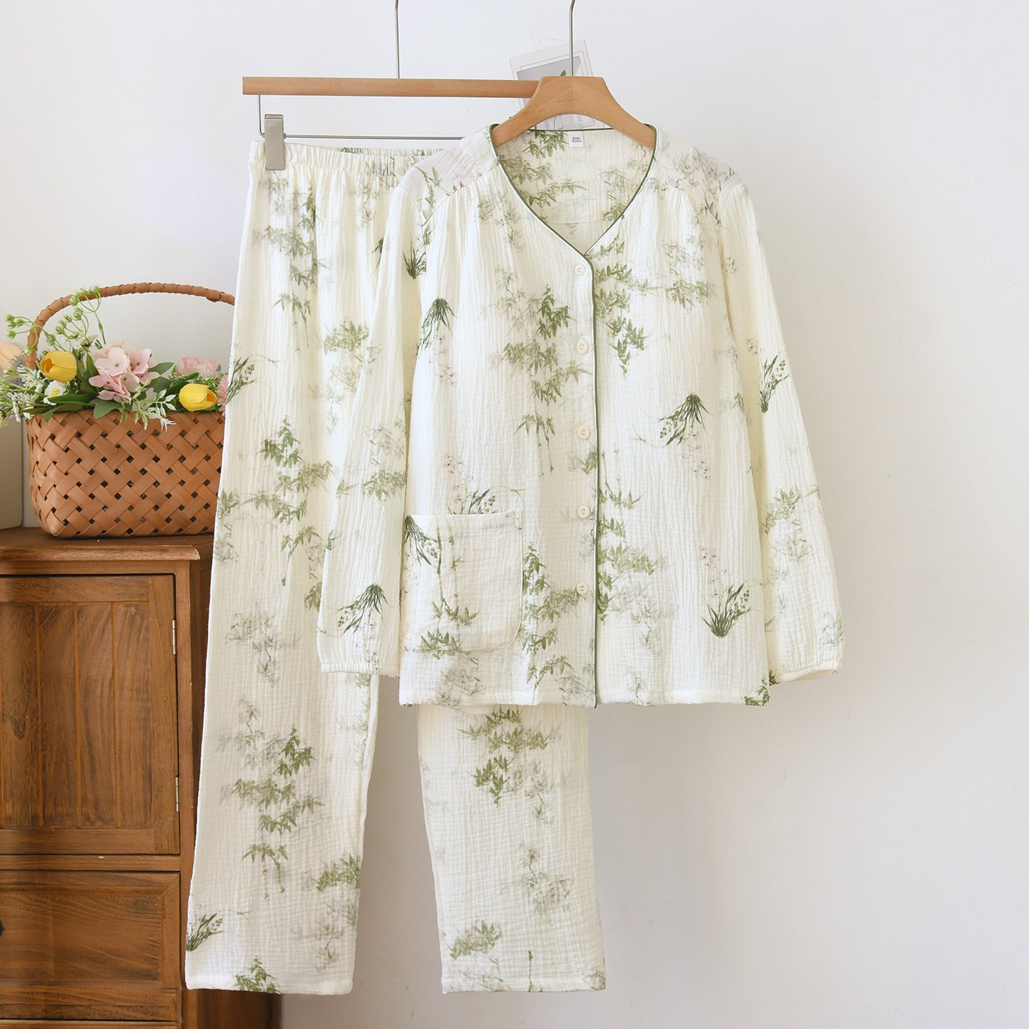 New Womens Pajama Set With Built-in Chest Pads