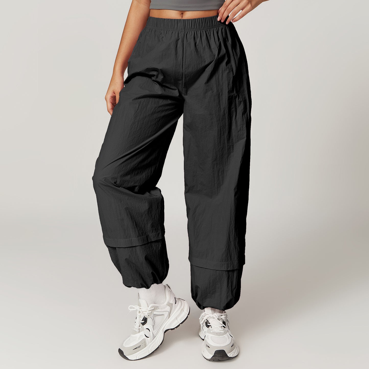 Windproof Breathable Tooling Multi-pocket Loose Elastic Ankle Banded Pants