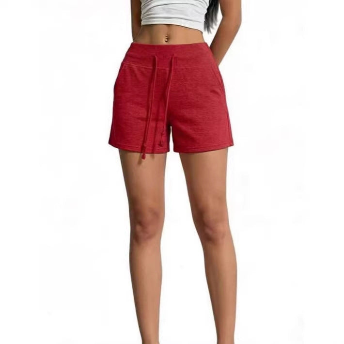 New Casual High-waist Solid-color Athletic Shorts