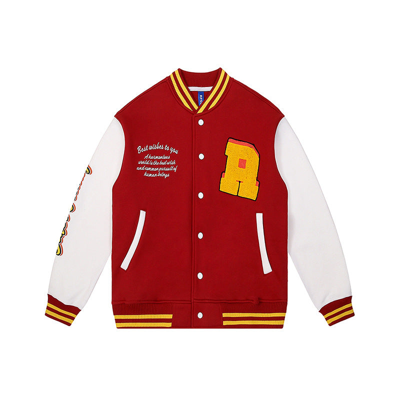 Street Baseball Uniform Håndklædebroderet Frakke til Mænd