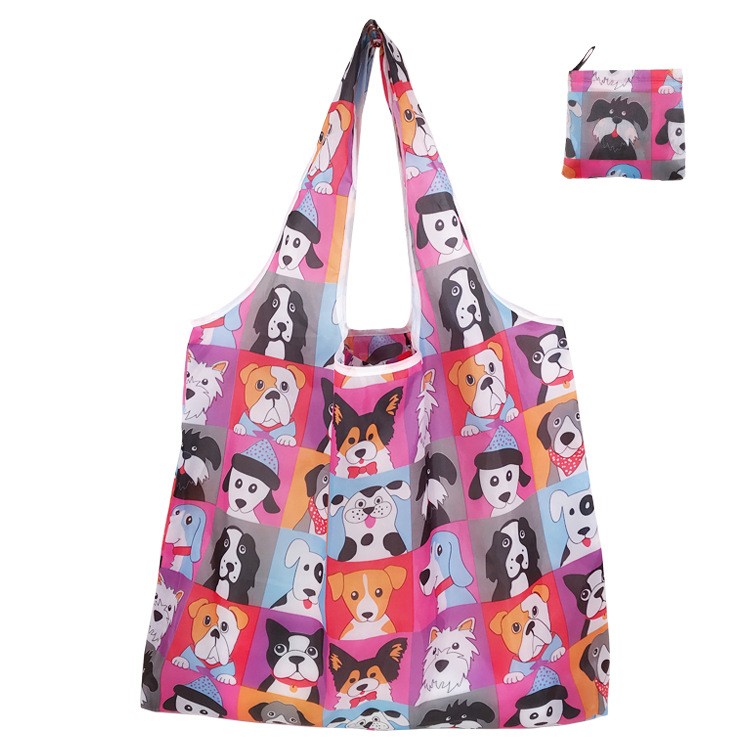 Floral Cloth Portable Shopping Bag Polyester Folding 190T