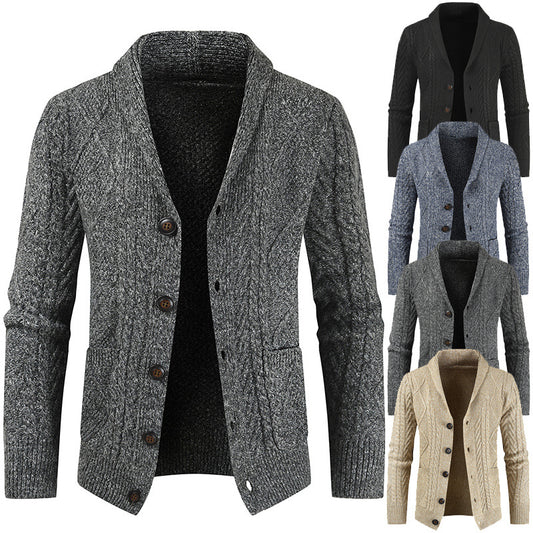 Fashionable Loose-knit Thickened Men's Sweater Coat