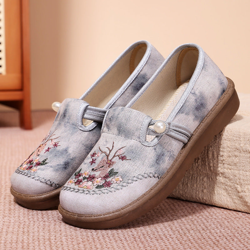 Women's All-matching New Summer Ethnic Style Embroidered Cotton Shoes