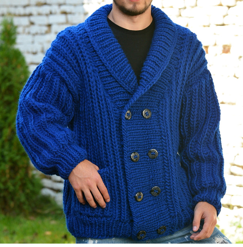 Men's Fashion Thickened Double Breasted Sweater