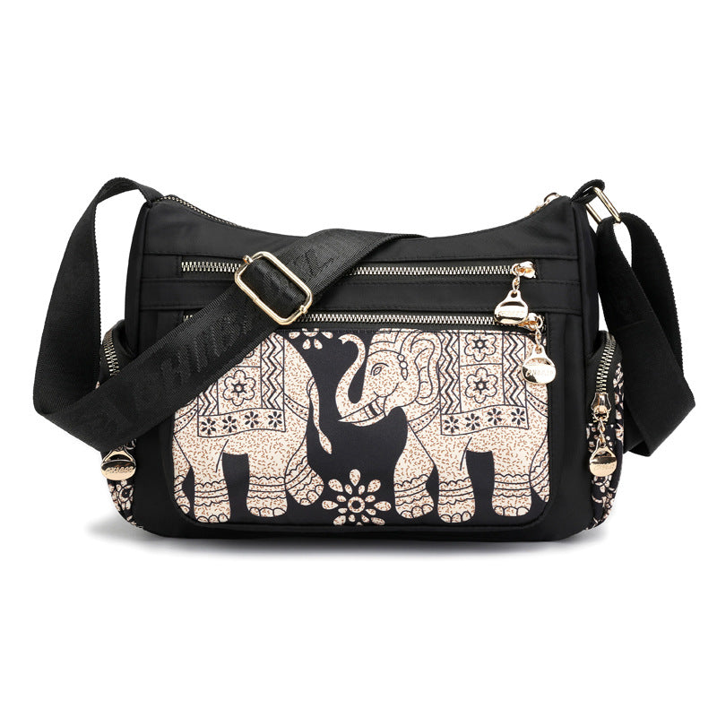 Ethnic Nylon Women's Bag Printed One Shoulder Diagonal Span