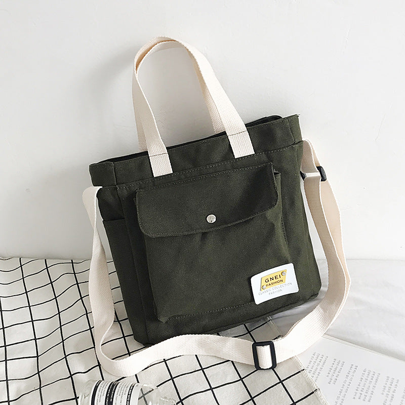 New Style Simple Portable Women's Diagonal Canvas Bag