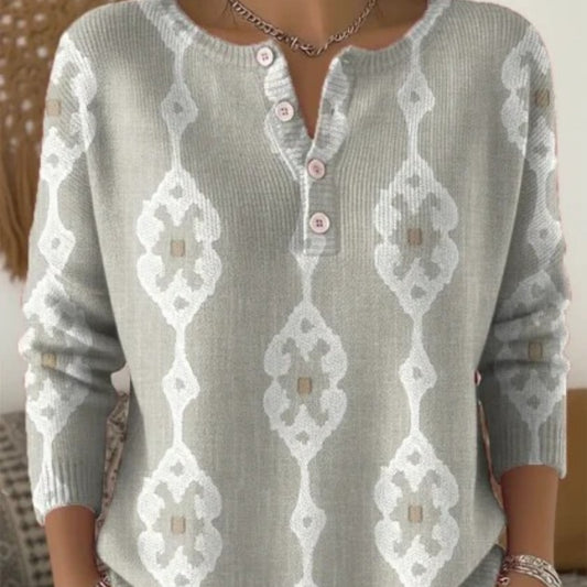 Buttoned Long-Sleeve Hoodie AutumnWinter Printed Fashionable & Unique Casual Sweater Coat For Women