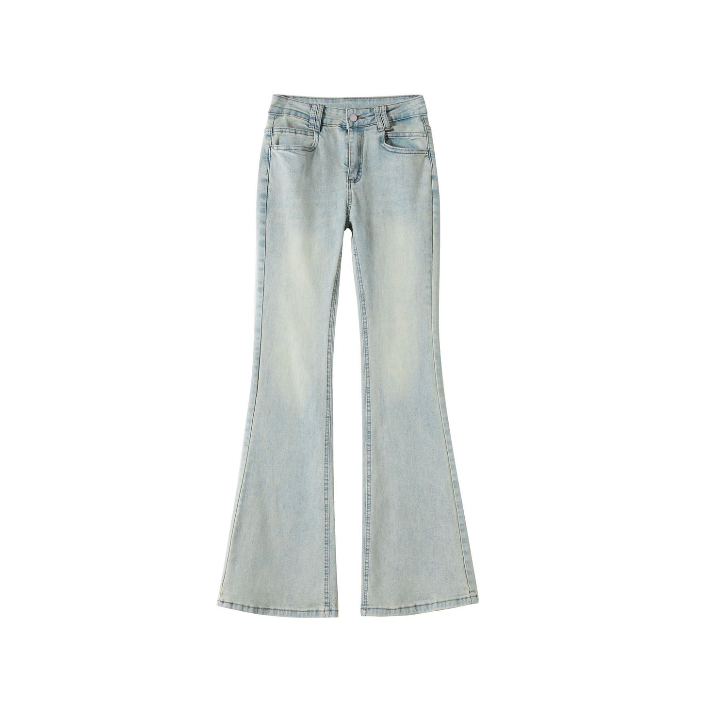 Light Blue American-Style Flared Jeans For Women