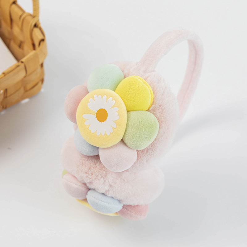 New Children's Plush Earmuffs Cute Sunflower Warm