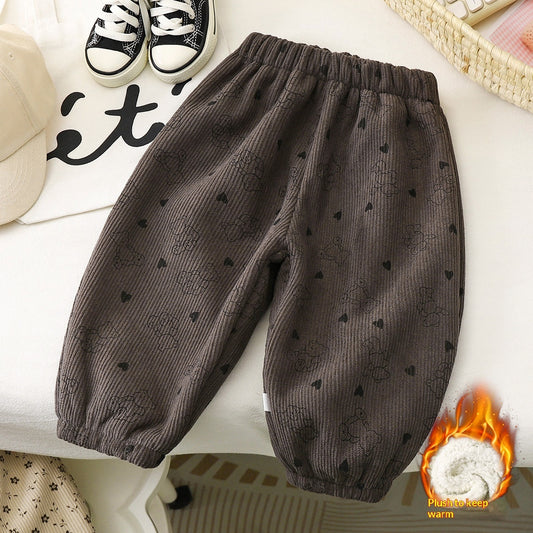 Children's Fleece-lined Warm Thickened Sweatpants
