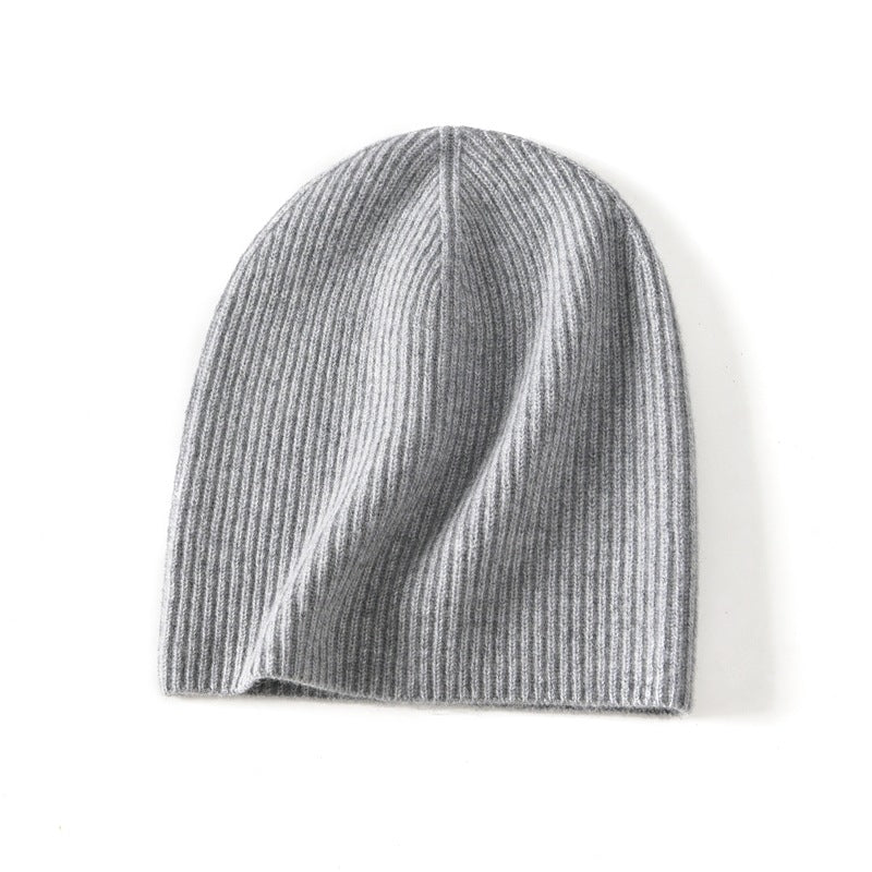 Pure Cashmere Knitted Wool Hat All-match Bag Cap Sleeve Cap All-match Casual Shopping Cashmere Hat