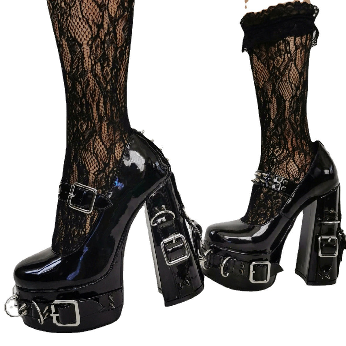 European And American Goths Rivet Y2g Hot Girl Water Platform Thick High Heel Large Size Women's Shoes