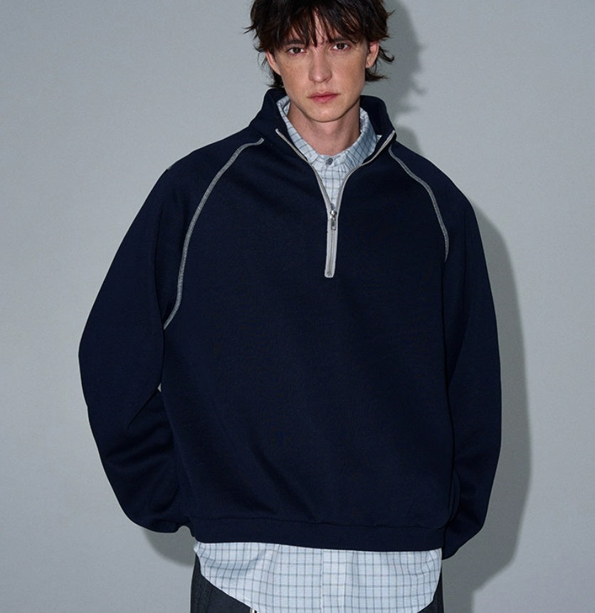 Highend Retro Halfzip Hættetrøje
