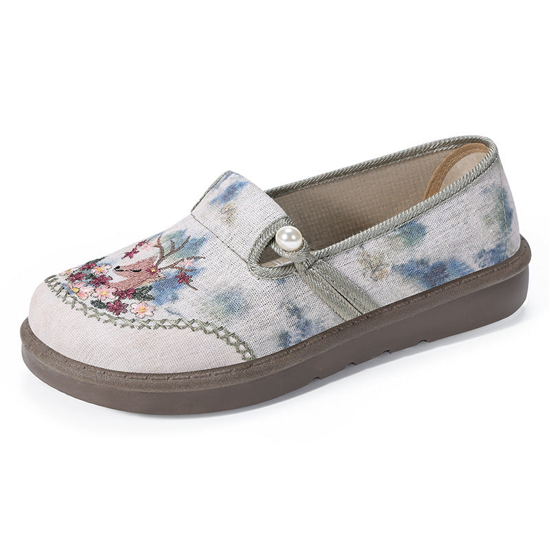 Women's All-matching New Summer Ethnic Style Embroidered Cotton Shoes