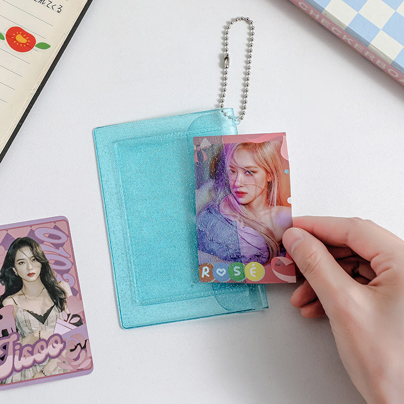 Girl Heart Laser Coin Purse PVC Transparent Card Cover