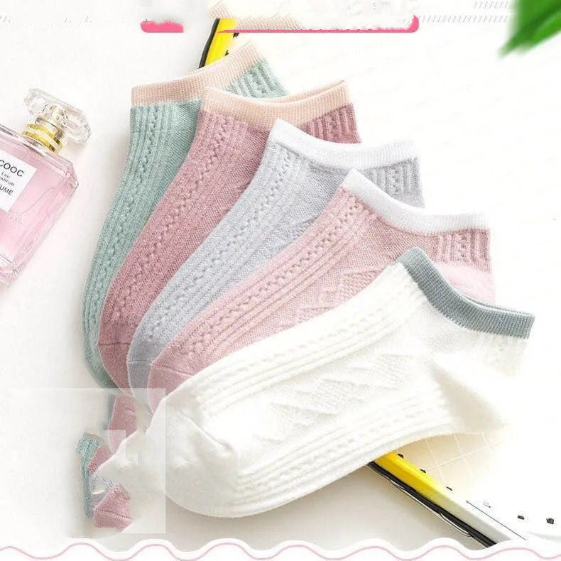 Summer Thin Shallow Mouth Boat Socks Ladies Cotton Socks