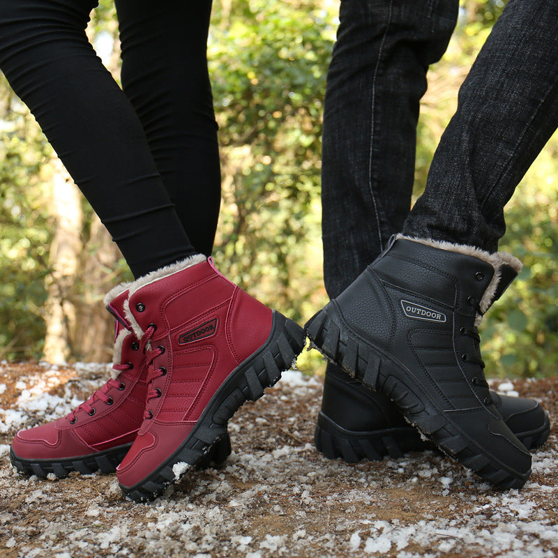 Lace-up Anti-slip Couple Snow Boots Winter 910