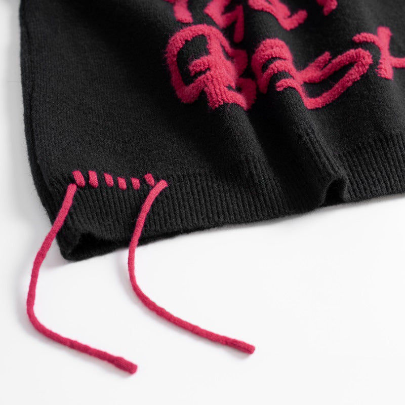 American Towel Embroidered Letter Crew Neck Sweater