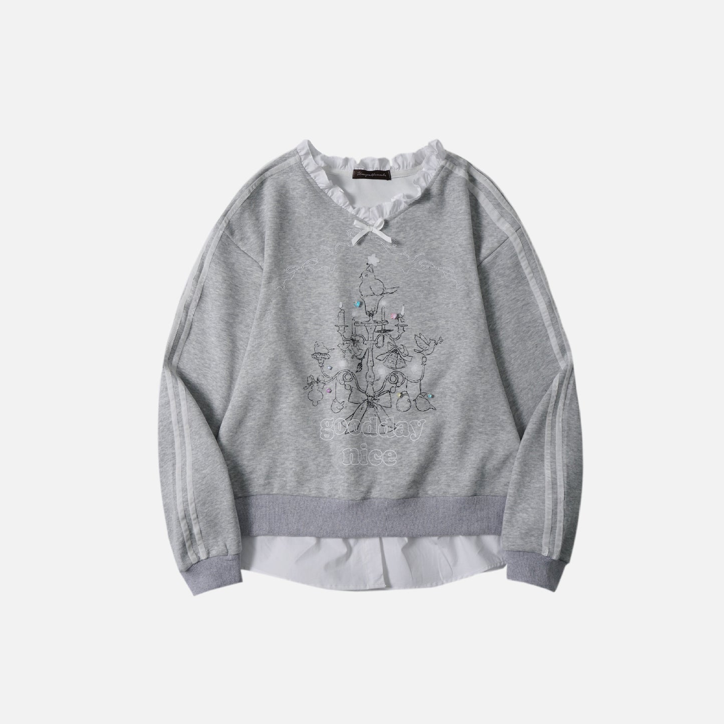 Spring Sweet Girl Cute Design Sense Loose Pullover Sweatershirt