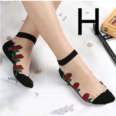 Short Transparent Non-slip Wear-resistant Invisible Cotton Bottom Crystal Boat Socks
