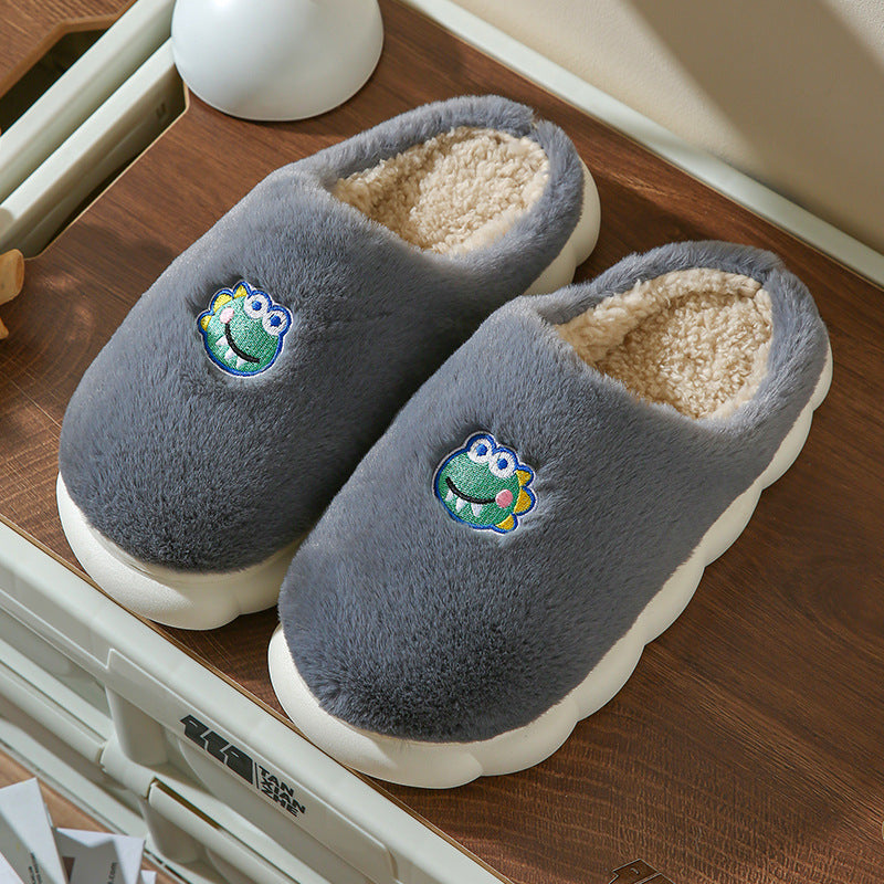 Men's And Women's Indoor Household Couple Fluffy Fluffy Soft Sole Cotton Slippers
