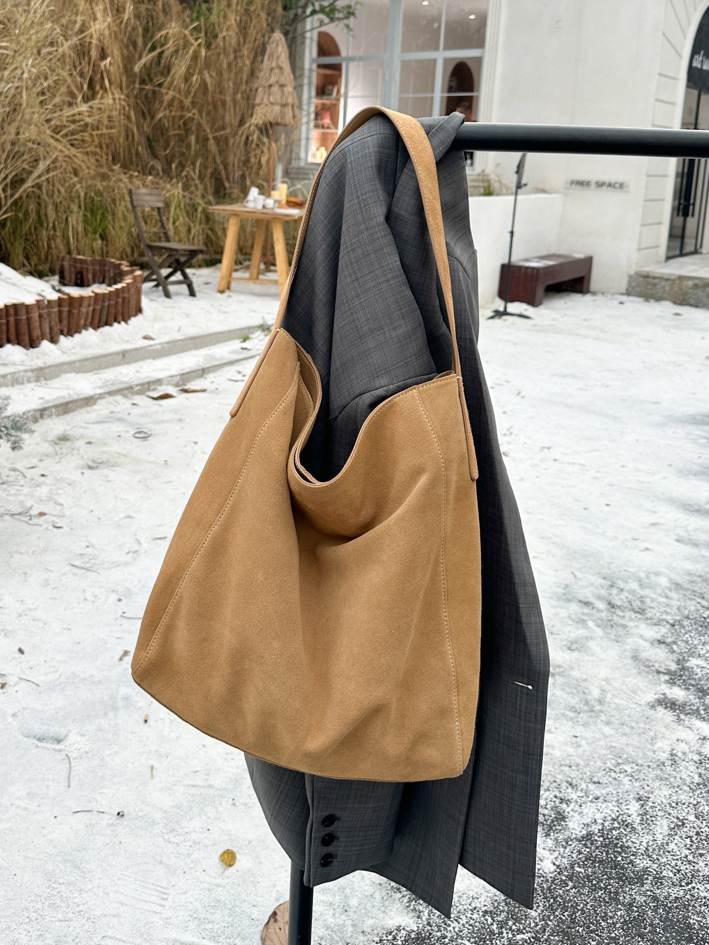 Women's Minimalist Loose Suede Shoulder Bag