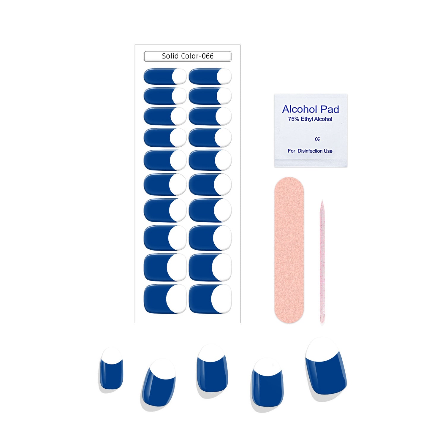 New French Solid Color Gel Waterproof Semi-baked Nail Stickers