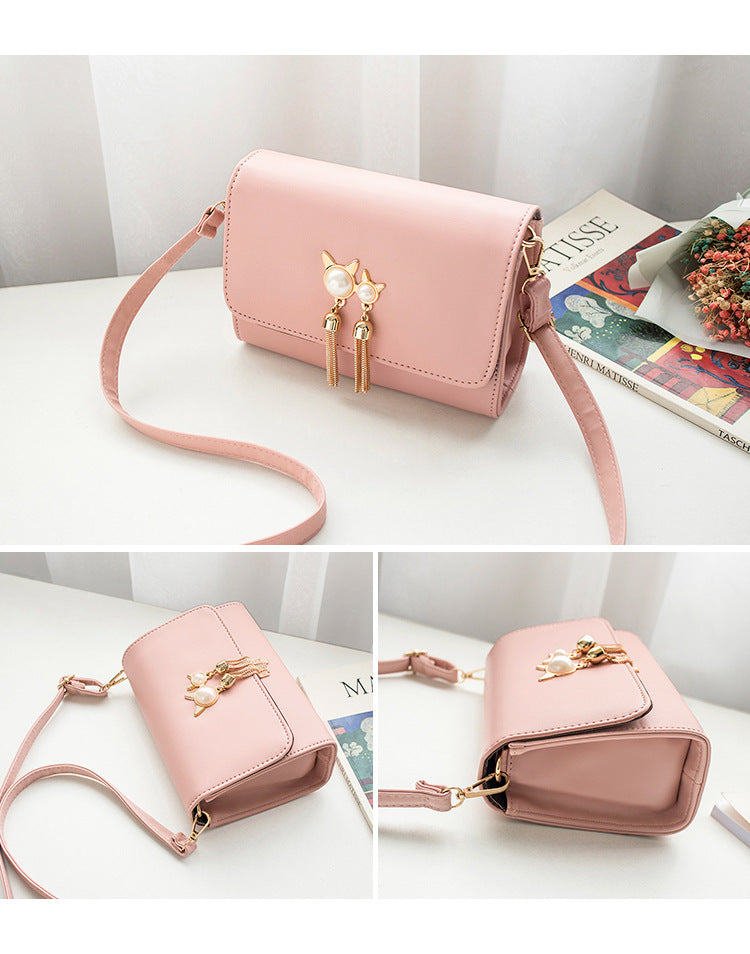 Ladies Personality Fringed One-Shoulder Small Square Bag Messenger Bag
