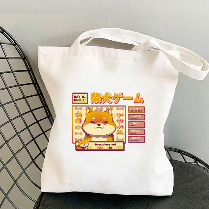 One-shoulder Animal Pattern Canvas Women's Bag