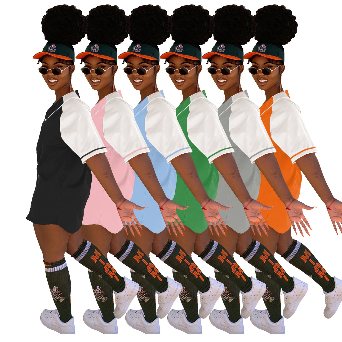 Women's Summer Patchwork Button Short Sleeve T-Shirt Sports Casual Jacket