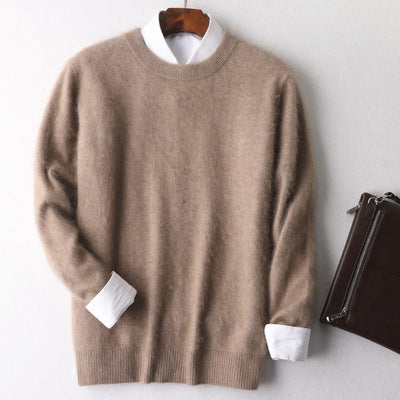 Autumn And Winter New Cashmere Men's Round Neck Loose Thick Mink Sweater