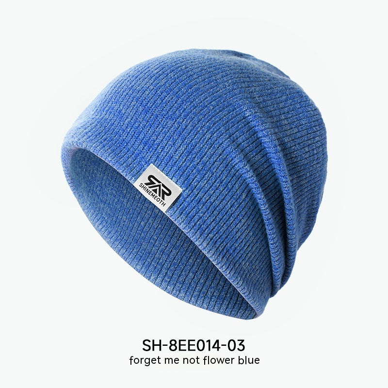 Pure Color Japanese Pile Heap Cap Female Korean Autumn And Winter Students Warm-keeping Knitted Earflaps Cap