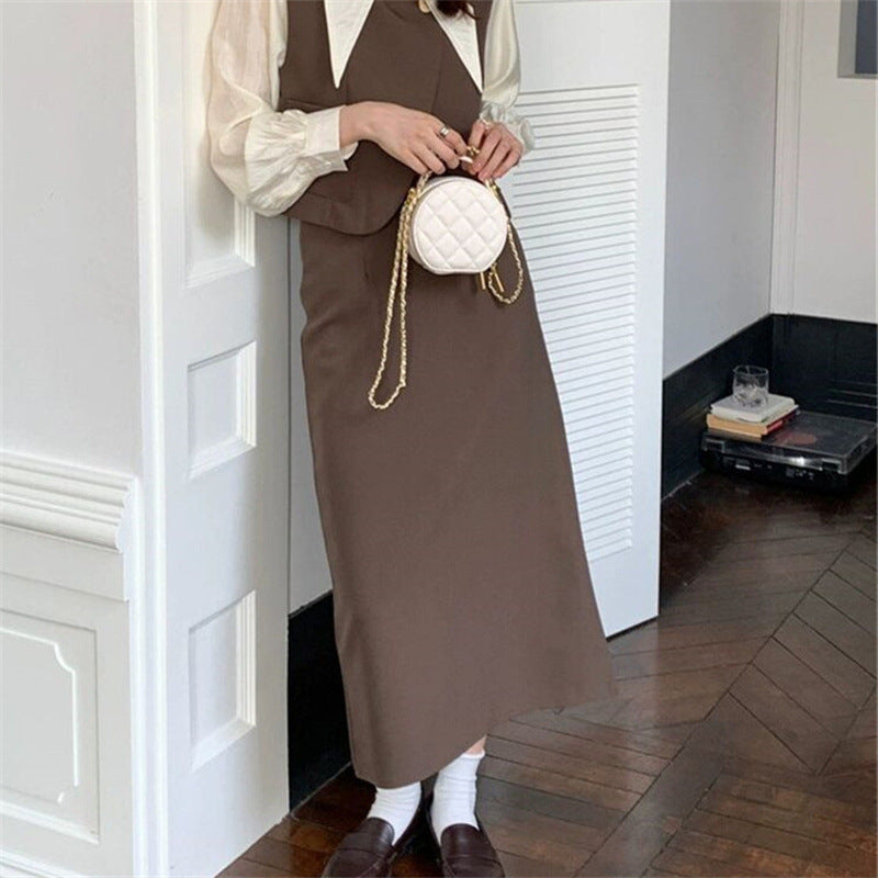 Split Sheath Skirt Mid-length Straight Skirt For Women
