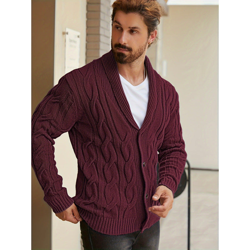 Strikket cardigan med print Afslappet langærmet sweater