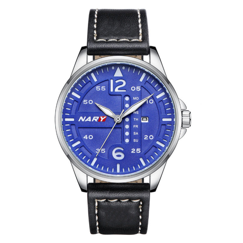 Stylish Sophisticated Dial Water-resistant Quartz Watch For Men