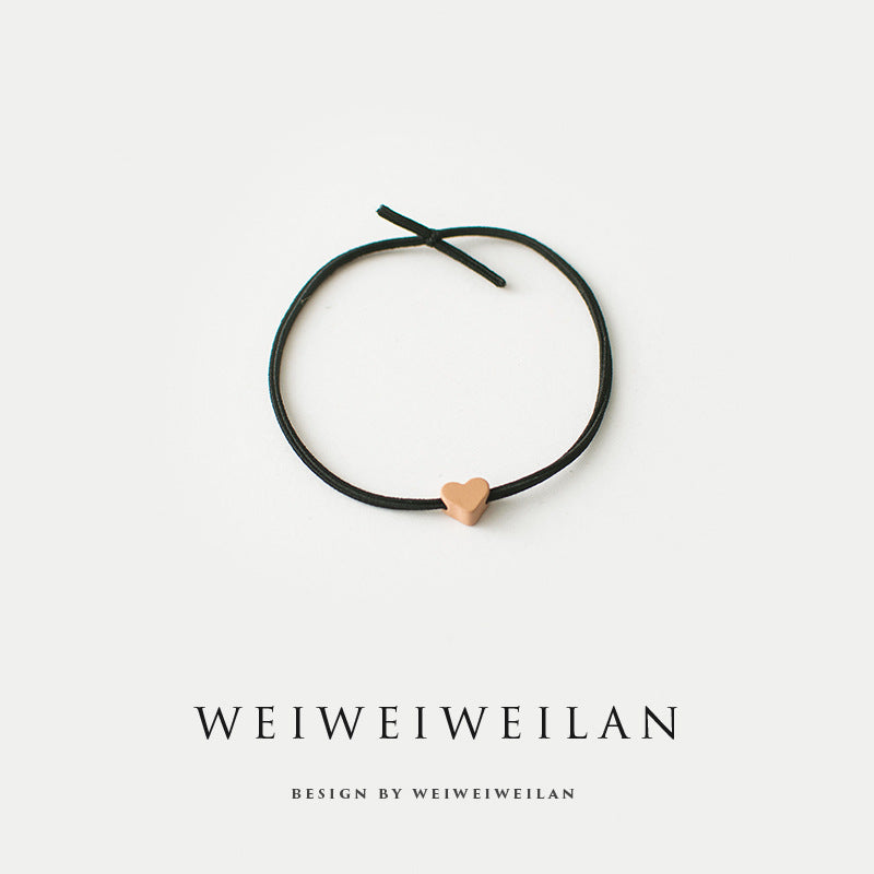 Simple All-match Rubber Band Colored Loving Heart Hair Rope