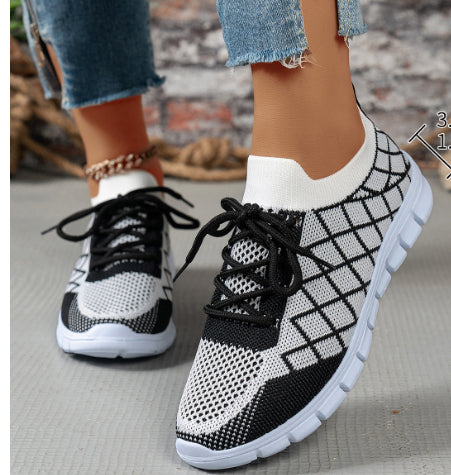 Plus Size Women's Sneaker Flyknit Casual Running Shoes