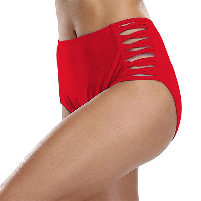 Hollow Solid Color Women's Swimming Trunks