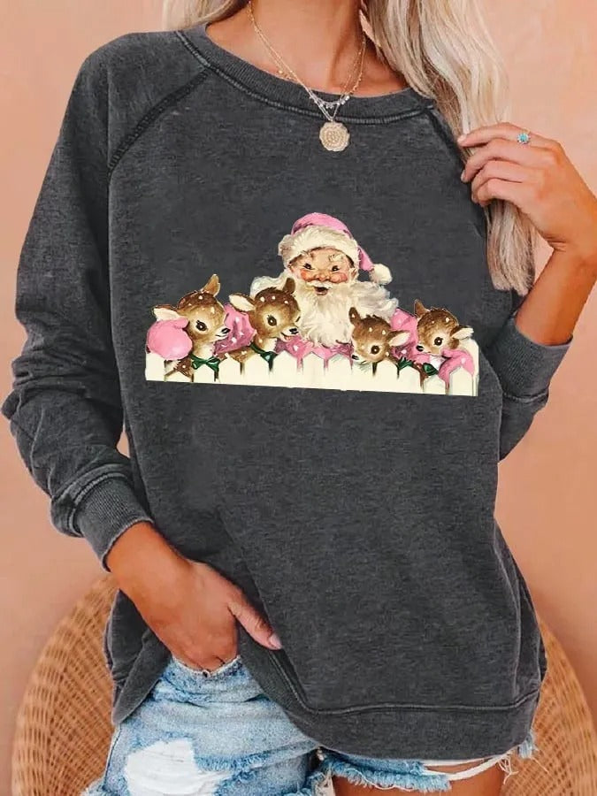 Dame Sports- og Fritidsrundhals Pullover Uden Hætte Langærmet Sweater