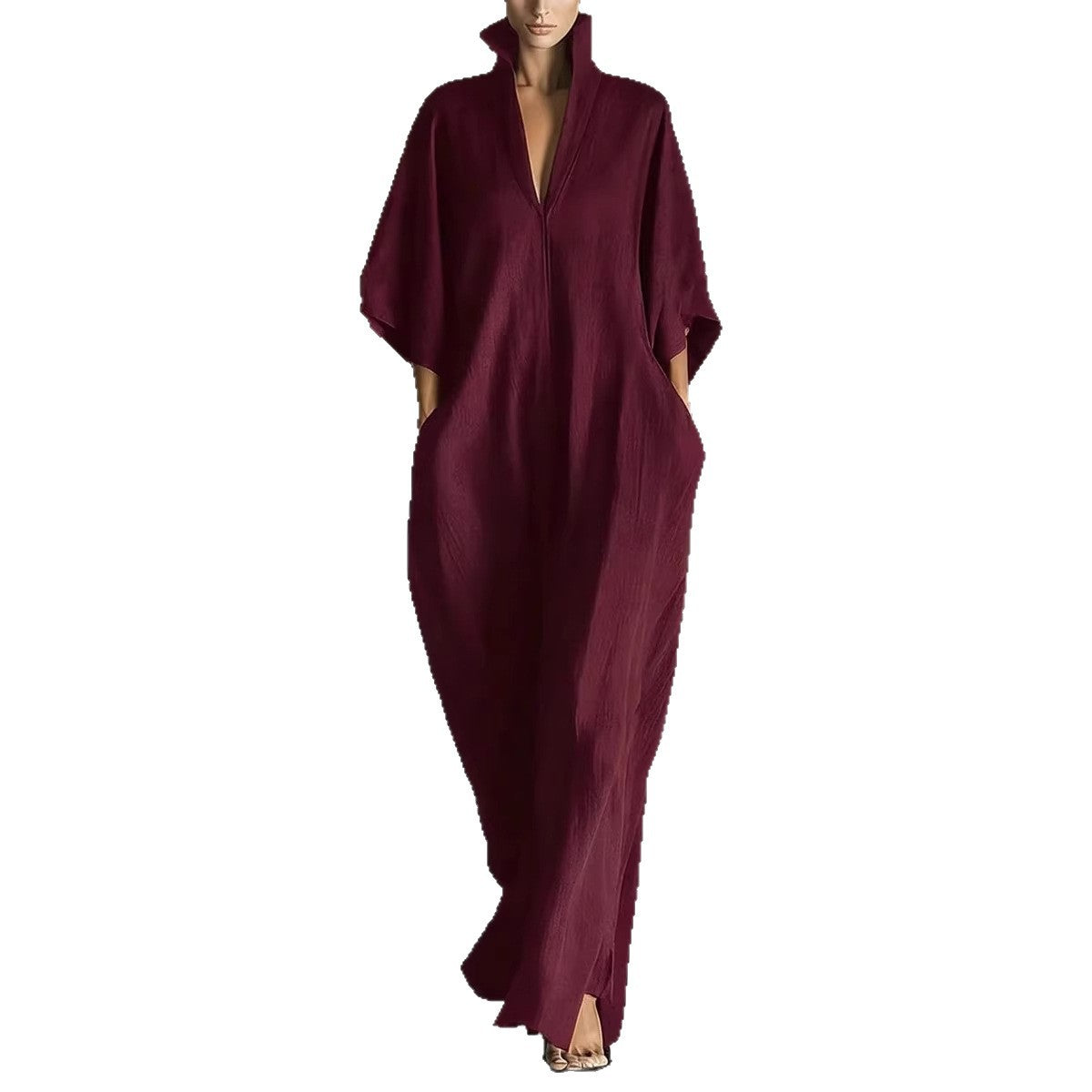 Women's Fashion V-Neck Casual Loose Dress