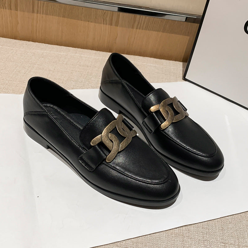Women's Leather Loafers With A New British Style